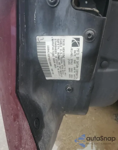 2003 Saturn Ion Level 3 from USA, damaged, VIN 1G8AL52F93Z136082